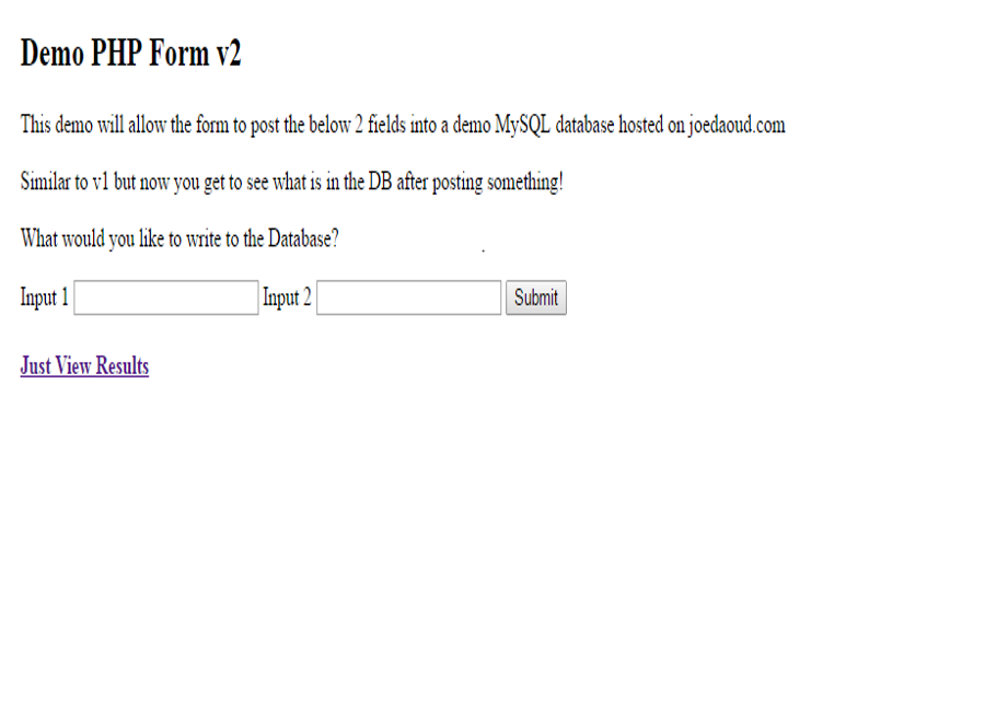 PHP Form to MySQL DB